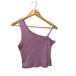 We The Free Ribbed One Shoulder Tank Top Size Small Purple Asymmetrical